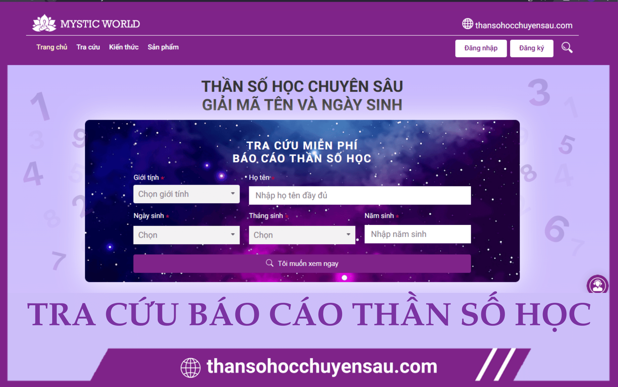 Hướng dẫn tạo báo cáo thần số học miễn phí
